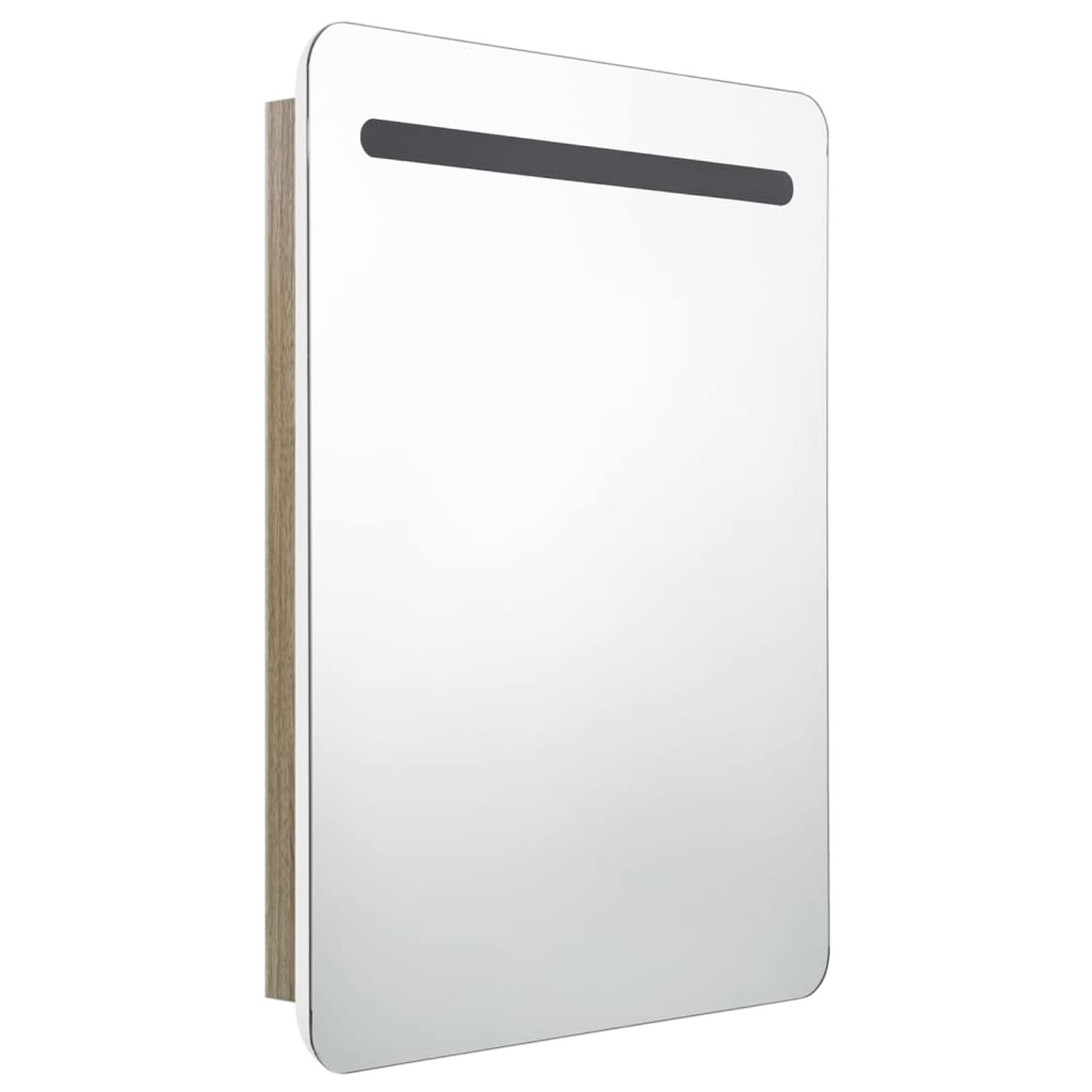 Armario de baño con Espejo y LED Blanco y Roble 60x11x80 cm Armario Espejo BañO con Luz