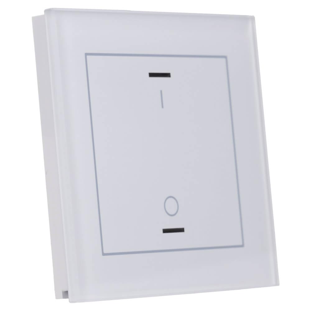 EIB, KNX, Glass Push Button II Lite 1-fold, RGBW, interruptor, con sensor de temperatura, Blanco