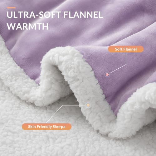 HOMLYNS Wearable Heated Blanket Wrap with Hood, 40 x 70 in, Purple - image 5