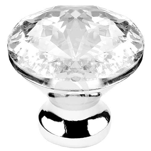Dihl Crystal Glass Door Knobs, Pack of 20 Doorknobs, 29mm Wide