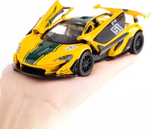 Image of 1:40 McLaren Die-Cast Toy Car - Pull-Back Action, LED Lights & Realistic Engine Sound, Openable Butterfly Doors, Premium Metal Model for Kids & Collectors