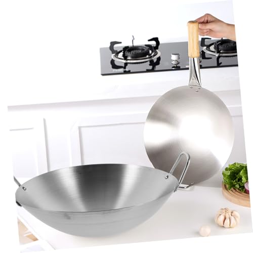 Wok de acero inoxidable con doble asa 30 cm miniatura 4