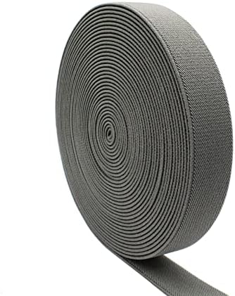 Dortrue 1 Inch 10 Yard Dark Grey Sewing Elastic Band Heavy Stretch High Elasticity Elastic Spool for Sewing Pants Waistband, Straps, Craft DIY Projects (Dark Grey)