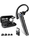 Eigsupia Bluetooth Headset V5.4, Wireless Bluetooth Earpiece with USB Dongle and Charging Case, Hands Free Noise Canceling Headphones with Dual-Mic for Computer Cell Phones Trucker Home Office Work
