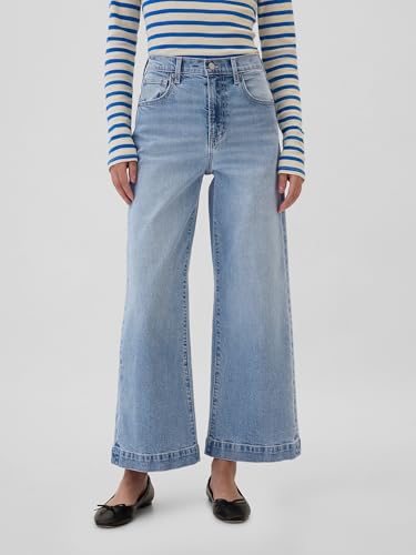 GAP Women's High Rise Wide Leg Cropped Jeans2