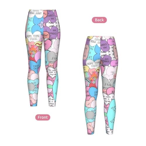 Leggings de deporte con corazones para mujer pantalones suaves de senderismo y fitness 4