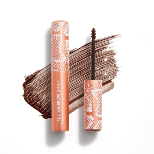 Grande Cosmetics GrandeBROW 2-in-1 Tinted Brow Gel + Serum, Travel Size (0.07 fl oz)