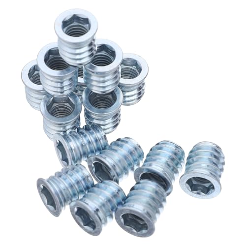 LIFKOME 100pcs Carbon Steel Threaded Inserts for Wood Furniture Hex Socket Drive in Nut Connectors Hex Nut Inserts with Enhanced External Threads Easy Installation for Cabinet and