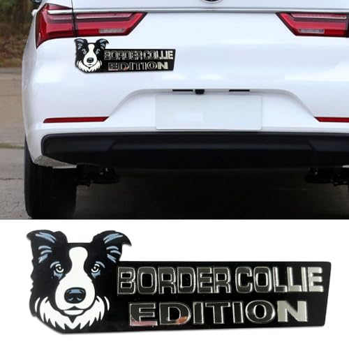 Image of Dog Edition Car Badges Laser Cutting Car Vehicle Emblem,3D Car Badge Automotive Decals Stickers Funy Animal Decor Car Accessories Gifts for Car Truck Rv Boat Exterior Decoration (Border Collie)