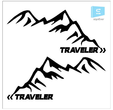 Adventure Mountain Traveller Force Body Stickers Vinyl Decals L x H 25.00 Cm x 22.00 Cm