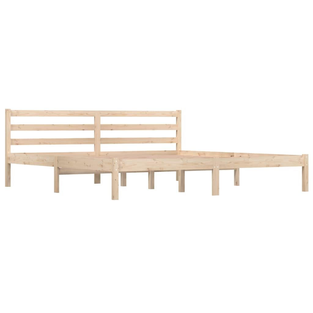 Vidaxl Brown Solid Wood Pine Bed Frame Platform Bed Base Pallet Bed Wooden Bedstead Home Indoor Bedroom Furniture Accessory 180X200 Cm Super King 6Ft