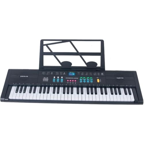 Yubbuio電子ピアノ、61鍵、軽量でスリム、楽器、初心者向け、多機能、スピーカーとマイク付き、標準キーボード、録音、チューニング機能、幼児教育、知育玩具、6歳以上の子供に適し、練習用、教育モード付き