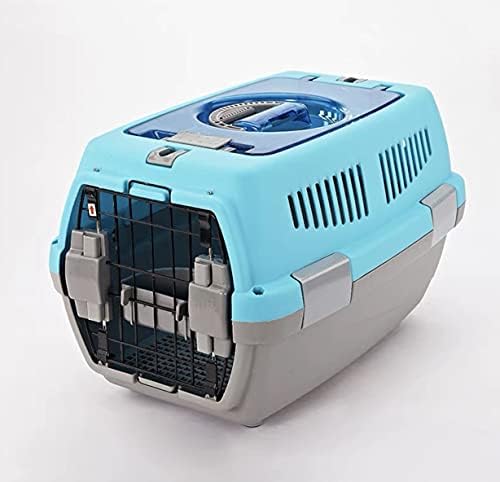 牧小苫\msmrペットキャリー 犬用コンテナキャリー ペットキャリーケース ハードタイプ 犬猫兼用【 IATA 基準クリア】 (グレー・ブルー)