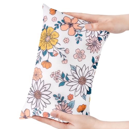 LeoreHu Kinder-Mittagsschläfchen-Kissen in Mini-Format, Auto-Kopfkissen, Erwachsenen-Halskissen, Hilfskissen, Vielseitig, Mini-Kissen (Blumen)