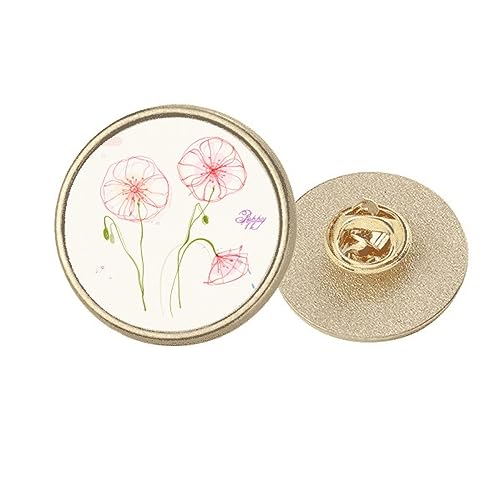 Broche ronde en métal doré avec fleurs blanches, cadeau idéal