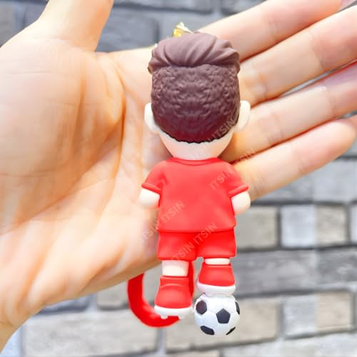 Image of Football jersey Keychain | Ronaldo key chains | messi Keychain | 3D Cute silicone key chain for bike men | soccer Keyring gifts for boys | anime key holder for bag