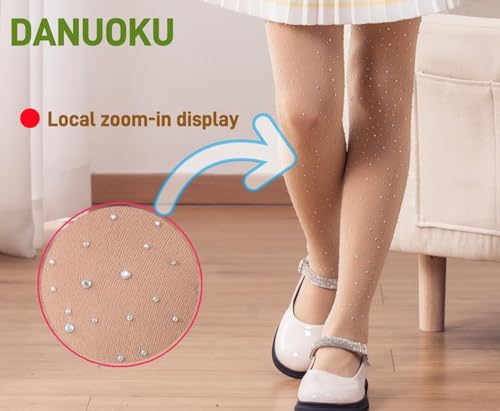 Girls Stockings 2 Pack Kids Rhinestone Stockings Glitter Tights girls Dance Tights For 6-12 Years2