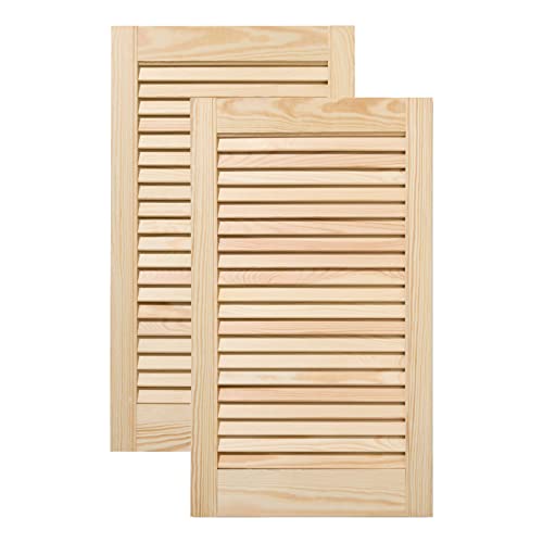 ben+camilla.com Doppel-Paket / 2-er Pack Lamellentüren 69,0 x 39,4 cm Holztür Natur mit offenen Lamellen für Regale, Schränke, Möbel | Kiefer Holz unbehandelt