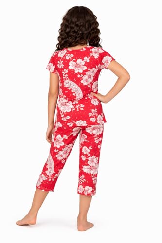 Image of NammaBaby Girl's Soft Cotton Night Suit (Printed T-Shirt & Pant Set /Girls Night Dress /Nightwear) Pack of 1