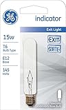GE Appliance Incandescent Light Bulb, T6 Light Bulb, 15-Watt, 100 Lumen, Candelabra Base, Soft White, 1-Pack, Exit Light Bulb, Indicator Light Bulb, Appliance Light Bulb, Candelabra Bulb