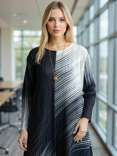 Women's Casual Long Sleeve Maxi Dress Wrinkle-Free Elegantly Classy Flowy One Size Dresses 2025 Fall New3