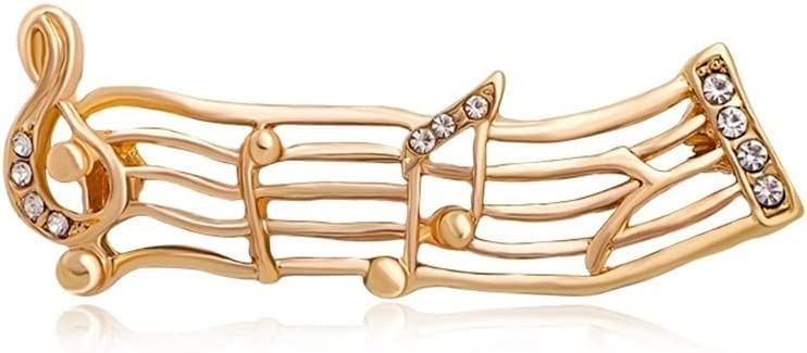 Spilla in metallo con nota musicale for donna uomo strass Happy Song spilla classica for feste da ufficio Spille da regalo for donna