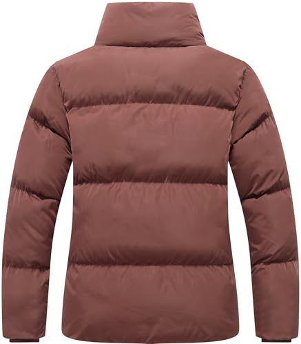 GIMECEN Women's Winter Coat Full-Zip Down Jacket Waterproof Puffer Coat Warm Parkas Long Sleeve Outerwear2