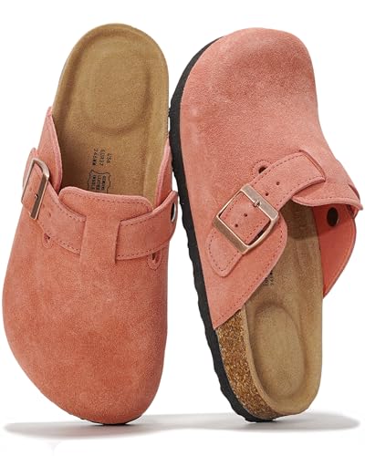 Image of Project Cloud 100% Genuine Leather Slip-ons Footbed Clogs for Women Sandals | Memory Foam Arch Support Slippers for Women; Trendy Slip-ons Women's Mules & Clogs Sandals; Non-Slip Outsole for comfort.