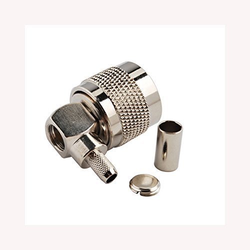 2pcs Rf Electronics Wire Terminal Coaxial Cable Copper Alloy Connector Uhf (Pl-259) Male Crimp Right Angle for Rg58 Lmr195 Rg400 Ships from USA