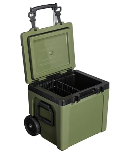 Image of Stanley Adventure Outdoor Cooler with Wheels 50 qt | Heavy Duty Outdoor Camping Cooler with Easy Carry Side Handles | BPA-Free | Dried Pine