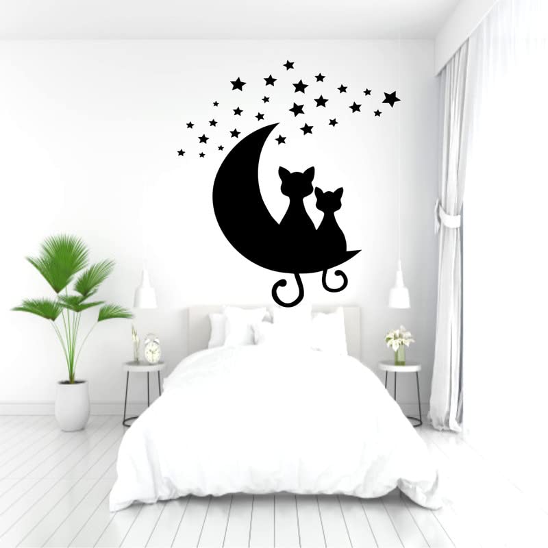 Colors Graphics Love Cats, Moon and Stars