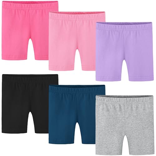 Ruisita 6 Pack Baby Toddler Girls Cotton Bike Shorts Soft Girl Thickened Cartwheel Shorts Solid Safety Dance Short for Kids ﻿