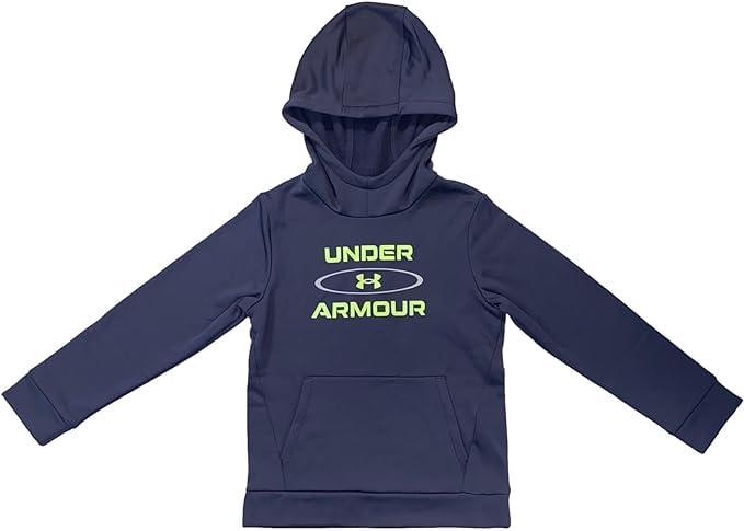 Under Armour Boys Fleece Hoodie (US, Alpha, Large, Regular, Tempered Steel/Yellow Ray - 558)