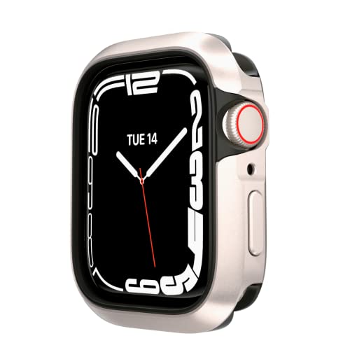 SwitchEasy Aircraft-Grade Aluminum Case for 45mm Apple Watch Series 9/8/7, Starlight White, Apple Watch 7/8/9, 45mm