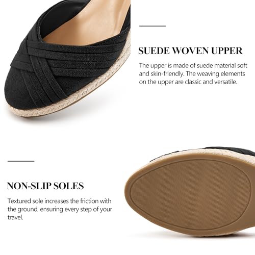 Womens Wedge Sandals Dressy: Ankle Strap Espadrille Wedges for Women - Casual Closed Toe Wedding Shoes4