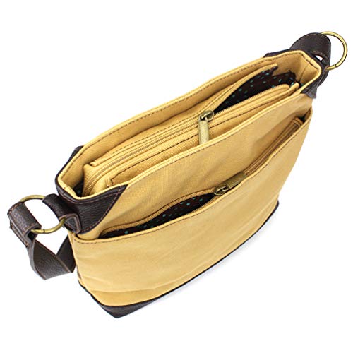 Image of CHALA Canvas Crossbody Women Mid-Size Crossbody Shoulder Purse with Adjustable Strap