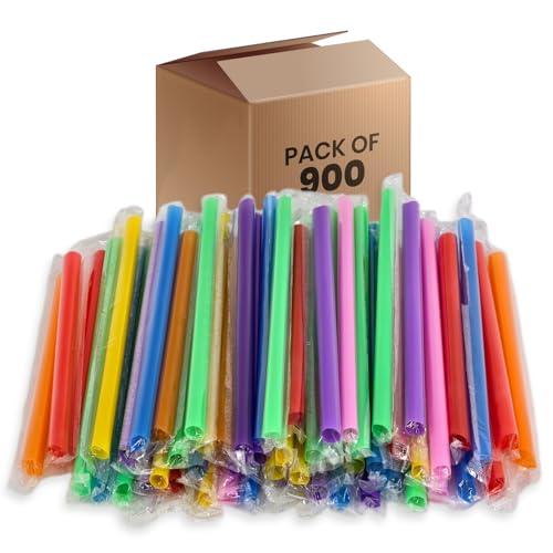 900 Pitillos Multicolor Jumbo para Smoothies y Milkshakes miniatura 1