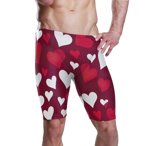 UMIRIKO Valentine's Day Heart Men's Swim Jammers Swimsuit M B0401217