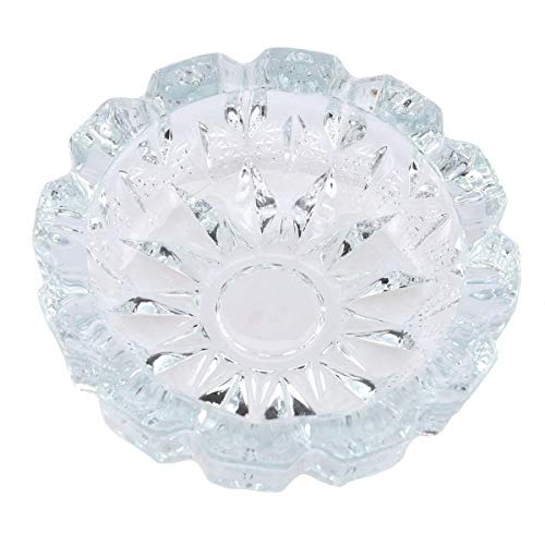 Kepfire Sencillo Redondo Vaso Cenicero Transparent Cristal Espesar para Cigarrorillo Cigarro Hogar...