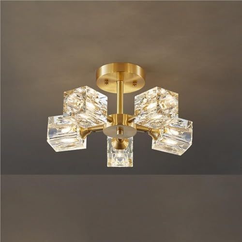 Lámpara Colgante de 6 Luces Estilo Granja, Estilo Farol, de Madera, para Comedor, con Altura Ajustable, Ideal para Isla de Cocina, Entrada, Base E26 (6 Luces)
