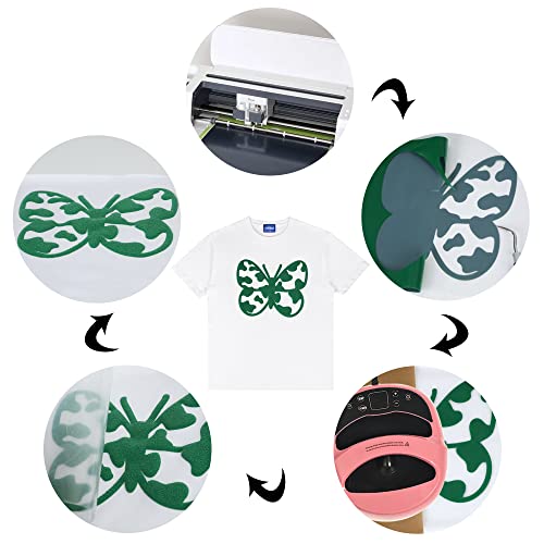 Image of RENLITONG 3D Puff HTV Rolls Heat Transfer Vinyl - 12 inch x 10ft Iron on Vinyl for Heat Press T-Shirt for All Cutter Machine Heat Transfer Design (10ft, 3D Puff Green)