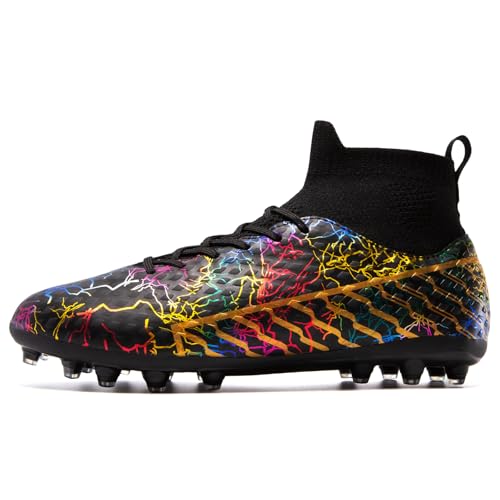 Unisex Soccer Cleats Mens Lightweight No-Tie Lacing System Multi-Surface Football Shoes with Ankle Support for Beginners to Advanced Players3