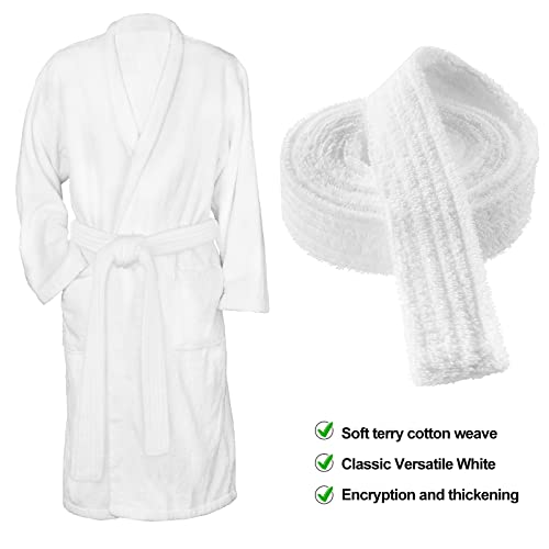 Sintege Robe Belt Replacement White Cotton Terry Cloth Hotel Bathrobe Belt for Women Men Hotel Wedding Party Bride Robe, 71 x 2 Inch2