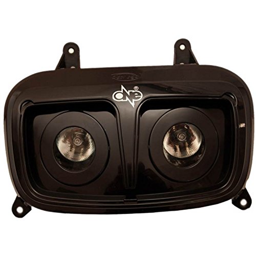 one BY CAMAMOTO MASCHERA FARO anteriore ALOGENA di colore NERO compatibile con MBK BOOSTER/YAMAHA BWS dal 2004