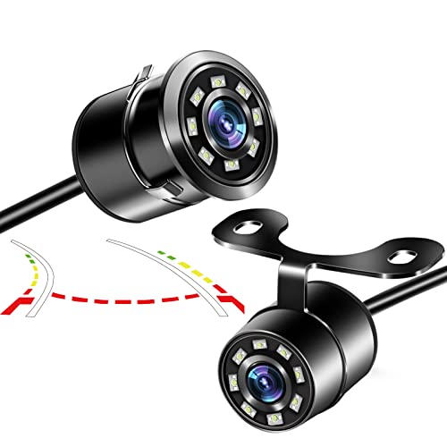 Back up Camera, Niloghap Universal IP69K Waterproof Rear View Camera, 8 LED Lights Infrared Night-viewer with 140Â° Dynamic Path Guide Line Reverse Camera for Car Pickup Truck SUV RV Van