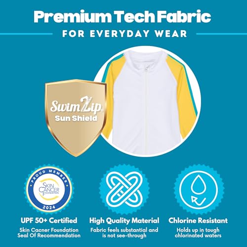 Image of SwimZip Boys' Long Sleeve Rash Guard & Swim Shorts Set - UPF 50+ Sun Protection