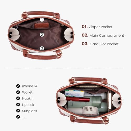 Image of LOVEVOOK Purse for Women Crossbody Bags Classic Double Zip Top Handle Dome Satchel Bag