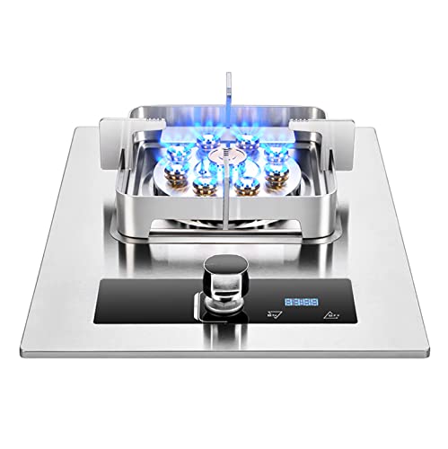 Aouoeeo Placa de Gas, Encimera de Gas, Cocina de Gas con Quemador de 5,2 kW integrada para una cocción Flexible y precisa en la Mesa. Acero Inoxidable.