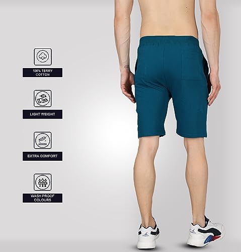 Image of Sleepynuts Regular Fit Terry Cotton Plain Shorts for Men