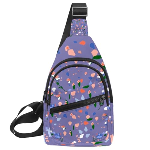 Sac à bandoulière plat à motif floral pour femmes et hommes